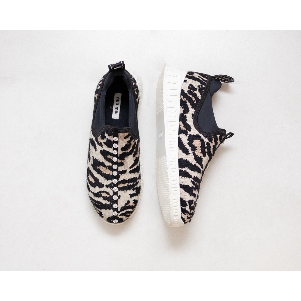 830$MRP MIU MIU Women's Run Logo Sneakers SZ:EU:37/US:7